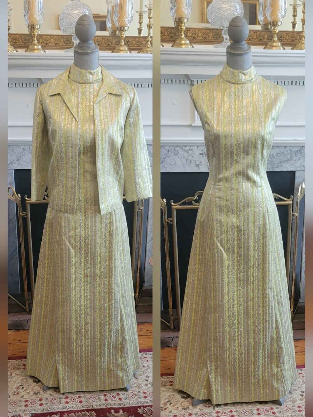 60's Metallic Gown Wirh Matching Jacket